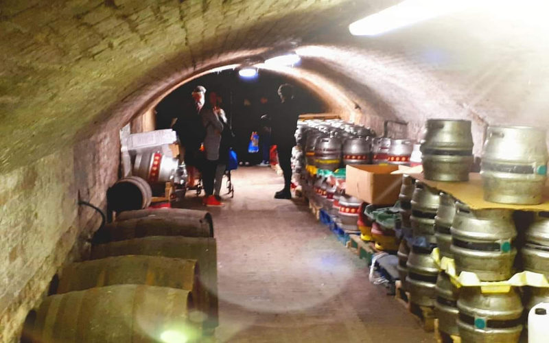 The tunnels and cellars beneath the brewery